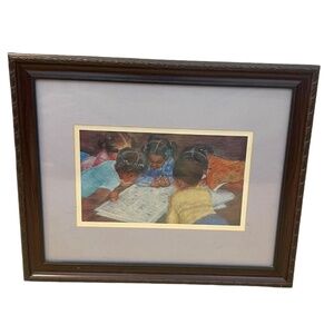 Vintage Reading From All Sides Brenda‎ Joysmith Custom Framed Art 11x14